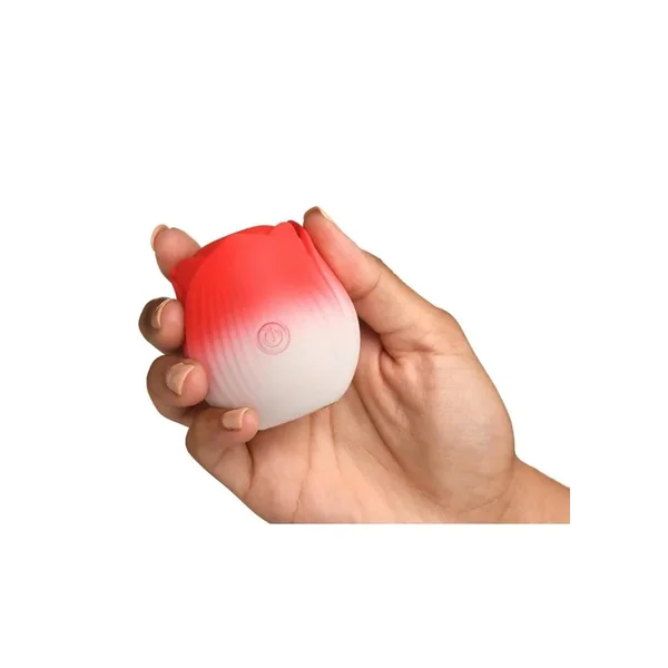 Bloomgasm Pulsing Petals Throbbing Silicone Rechargeable Rose Stimulator – Red