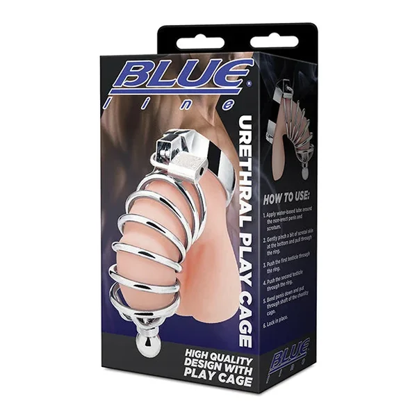 Blue Line Urethral Play Cage – Silver