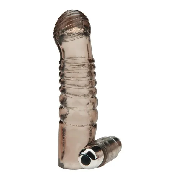 Blue Line Vibrating Penis Enhancing Sleeve Extension 5.25in – Smoke