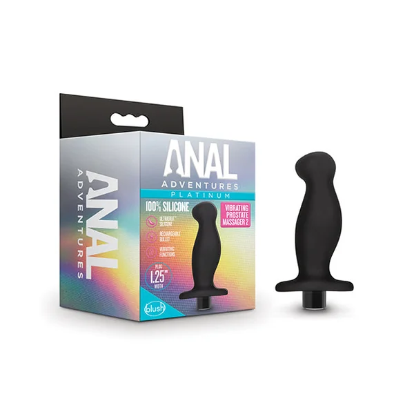 Blush Anal Adventures Platinum Silicone Vibrating Prostate Massager 02 -black