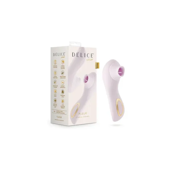 Blush Delice Fleur Clitoral Fluttering & Suction Personal Massager, Barely Purple