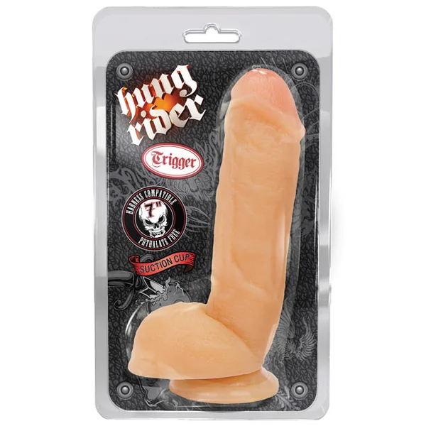 Blush Hung Rider Trigger 7" Dildo W-suction Cup - Flesh