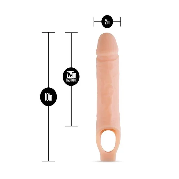 Blush Performance Plus 10″ Silicone Cock Sheath Penis Extender – Flesh
