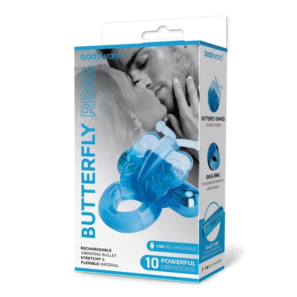 Bodywand Rechargeable Butterfly Ring - Blue