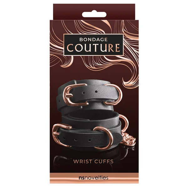 Bondage Couture Wrist Cuffs - Black
