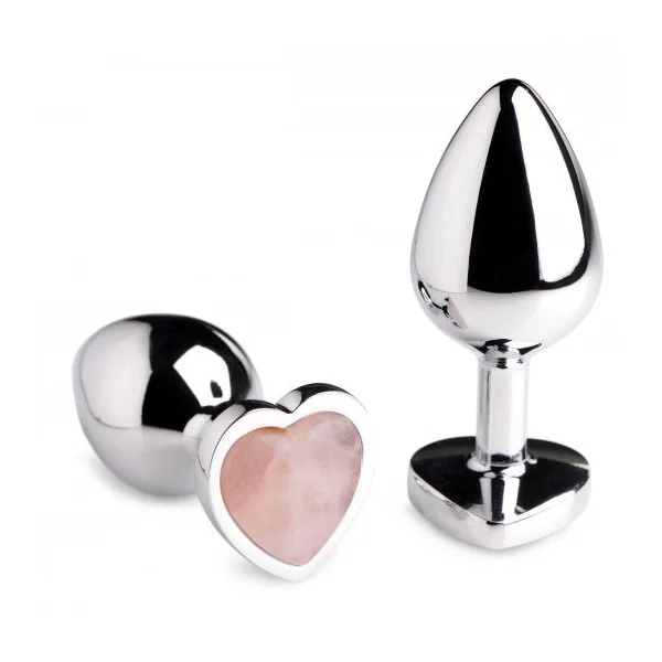 Booty Sparks Gemstones Amethyst Heart Anal Plug-Rose Quartz