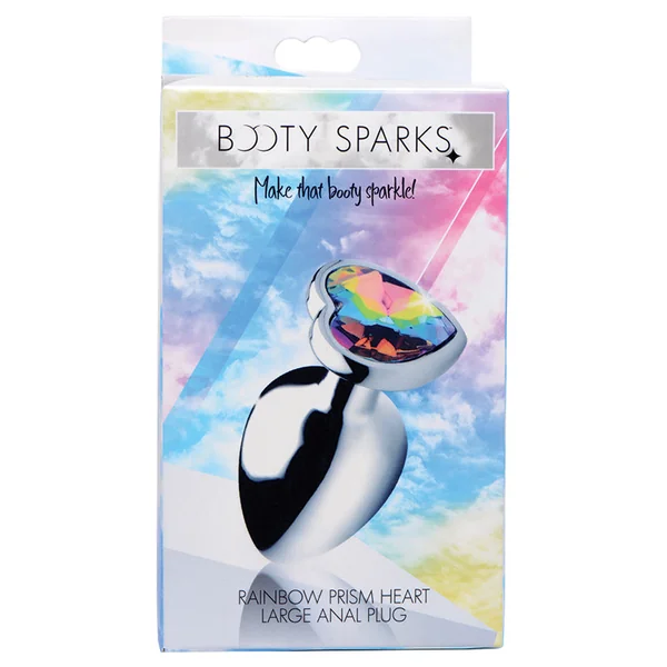 Booty Sparks Rainbow Prism Heart Anal Plug - Large
