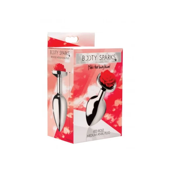BOOTY SPARKS RED ROSE ANAL PLUG MEDIUM