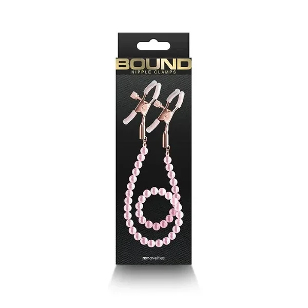 Bound “DC1” Beads Nipple Clamps -Pink