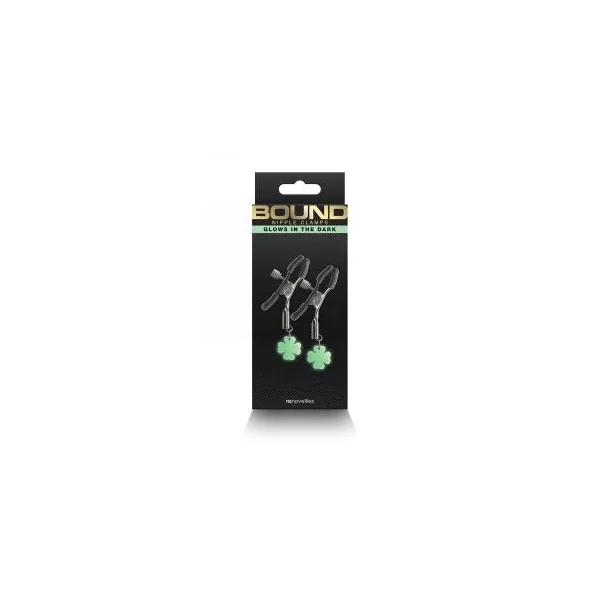 Bound G3 Nipple Clamps Clover Glows In The Dark by NS Novelties