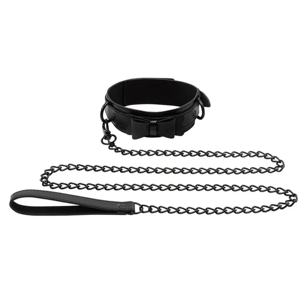 Bow Tie Collar & Leash - Black