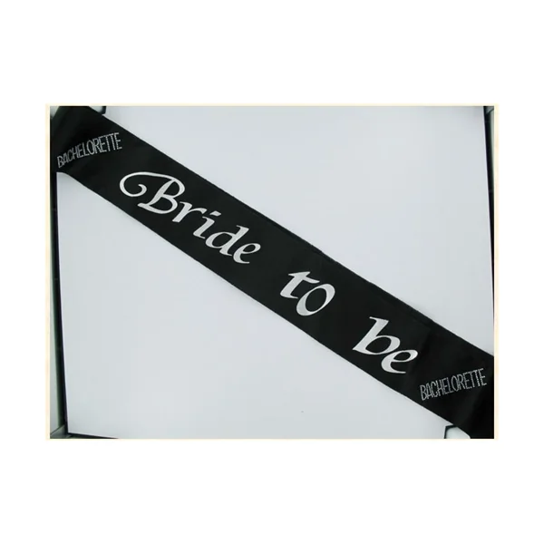 BRIDE 2B SASH BLACK W/CLEAR STONES