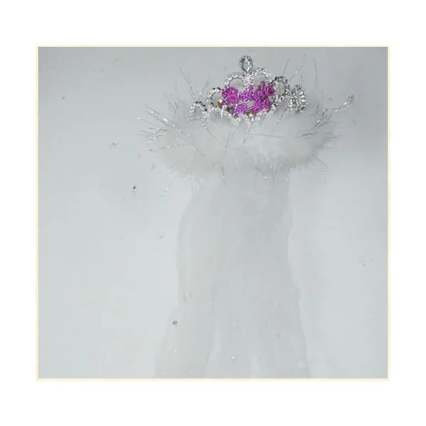 BRIDE 2B TIARA FLASHING WHITE FUR VEIL