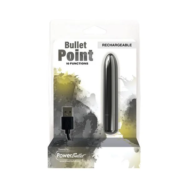 Bullet Point Rechargable Vibrating Bullet - black