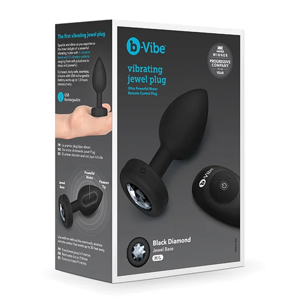 B-vibe Remote Control Vibrating Jewel Plug (m-l) - Black