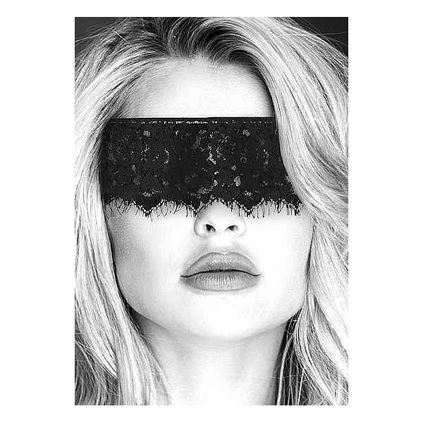B&W LACE MASK WITH ELASTIC STRAP