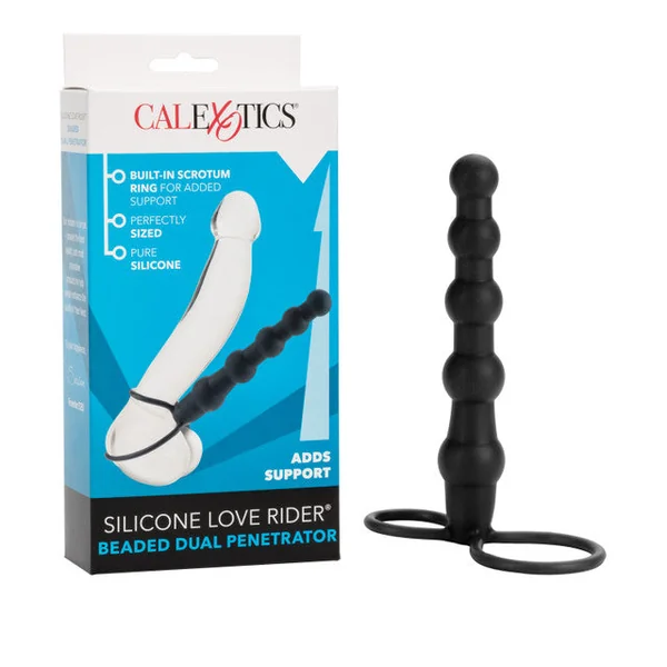 CalExotics Silicone Love Rider Beaded Dual Penetrator