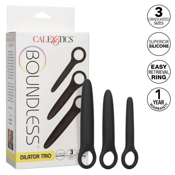 California exotics dilator trio boundless sex toy silicone black anal plug multi-functional