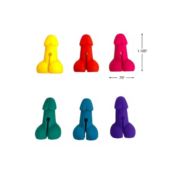 Candyprints Super Fun Penis Cocktail Markers (6 per Set) – Assorted Colors