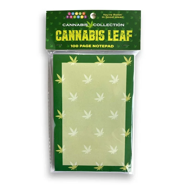 Cannabis Leaf Notepad – Novelty Notepad – 100 Pages