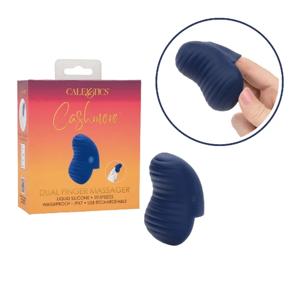 Cashmere Dual Finger Massager Blue Finger Vibrator