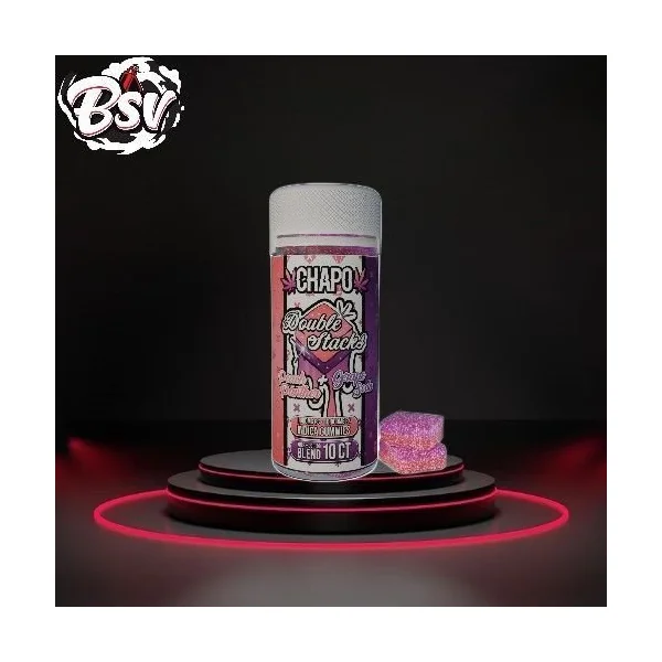 Chapo Double Stacks Gummies 10,000mg Peach Panther/Grape Soda