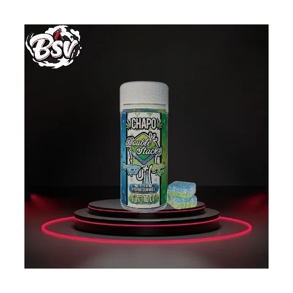 Chapo Double Stacks Gummies 10,000mg Raspberry Rain/Electric Lim