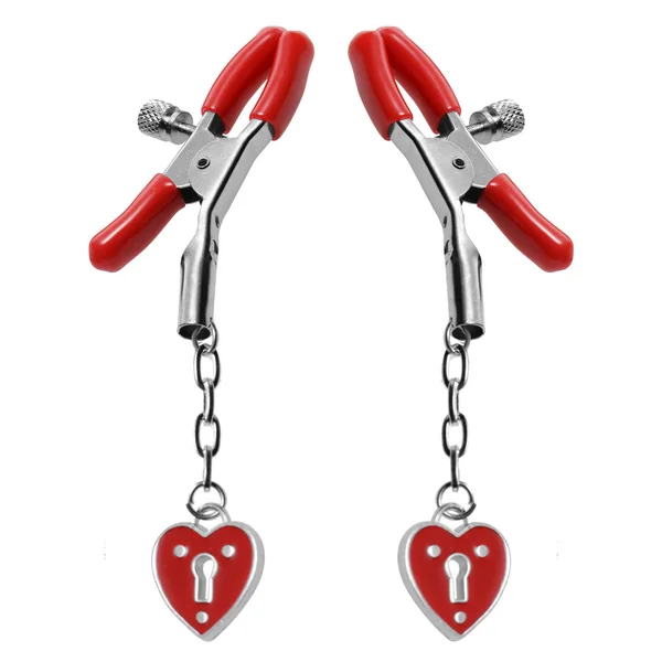 Charmed Heart Padlock Nipple Clamps