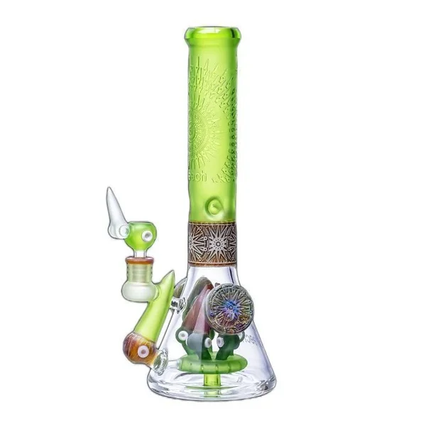 Cheech You Can See Me Sand Blasted Beaker Green