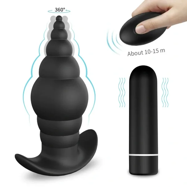 Christmas Tree Vibrating Bullet Anal Plug - Remote Control Prostate Massage Finger Vibrator
