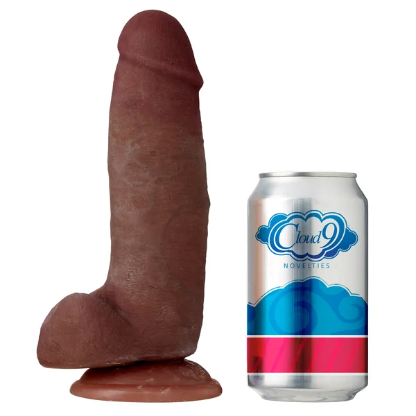 CLOUD 9 DUAL DENSITY DILDO TOUCH THICK W/ REALISTIC PAINTED VEINS & BALLS 8 IN W/
