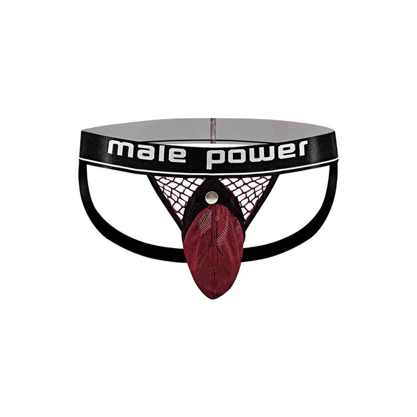 Cock Pit Net Cock Ring Jock - L/ XL - Burgundy