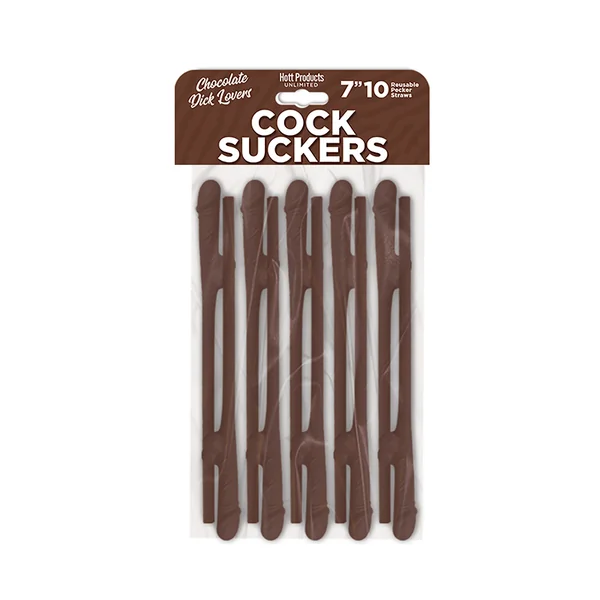 COCK SUCKERS PECKER STRAWS CHOCOLATE LOVERS 10PK