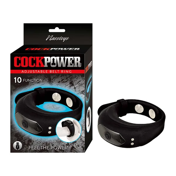 Cockpower Adjustable Belt Vibrating Cock Ring by NassToys