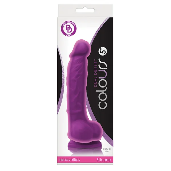 Colours Dual Density Dildo - Purple 5"