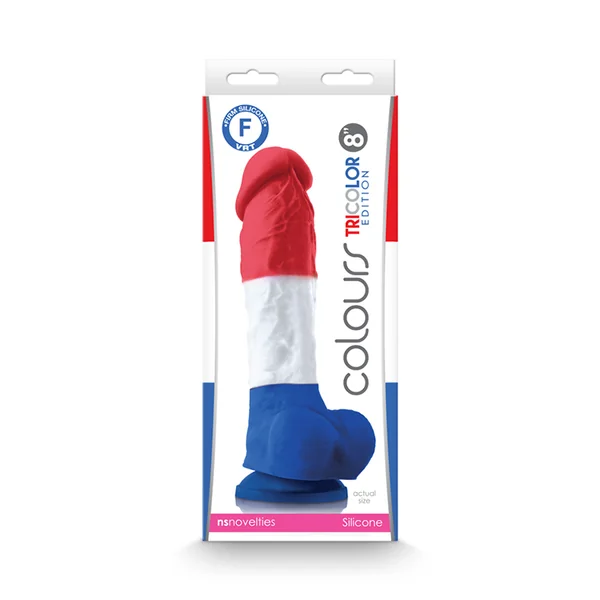 COLOURS PLEASURES TRICOLOR 8IN DILDO