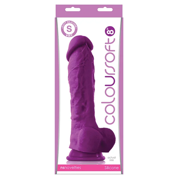 Coloursoft Soft Dildo - Purple 8"