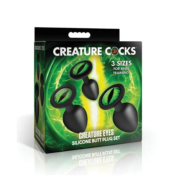 Creature Cocks – Creature Eyes Green Eye Silicone Butt Plug Set
