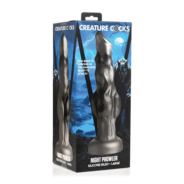 Creature Cocks Night Prowler Silicone Dildo - Black/Silver