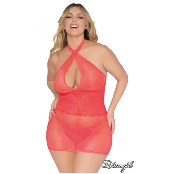 Crossed Collar Babydoll by Dreamgirl