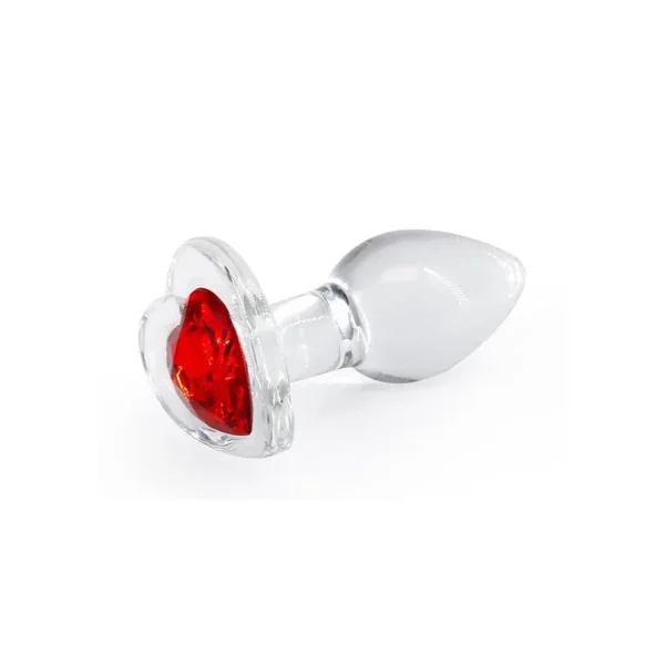 Crystal Desires Red Heart Glass Anal Plugs – Small