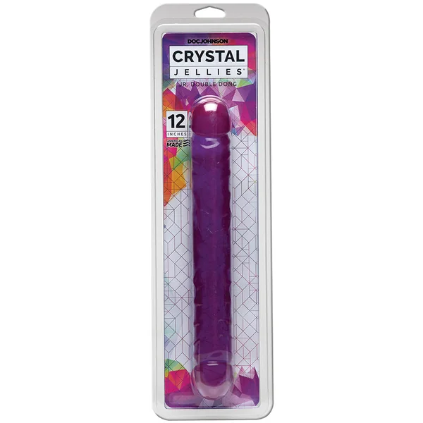 Crystal Jellies Jr Double Dong - Purple 12"