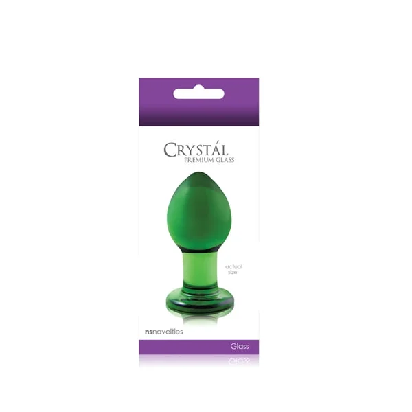 Crystal Premium Glass Plug - Medium - Clear Green