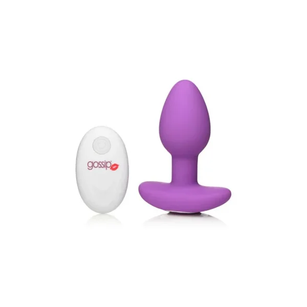 Curve Toys Gossip Pop Rocker Rechargeable Remote-Controlled Silicone Vibrating Anal Plug, Violet