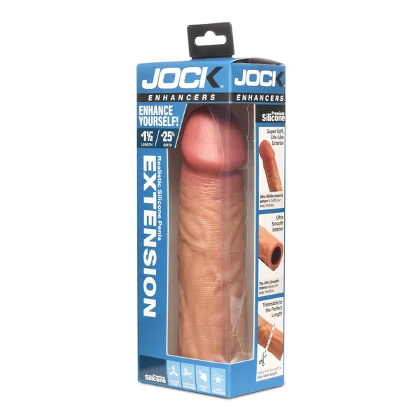 Curve Toys Jock Enhancers 8 Inch Silicone Penis Extension Sleeve - Medium