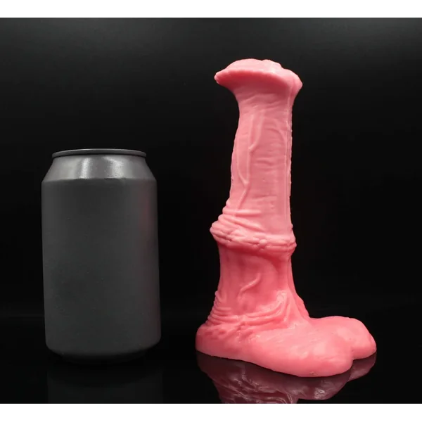 Custom FAT Mustang Horse Dildo in Platinum Silicone
