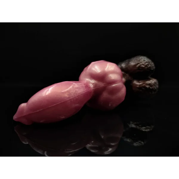 Custom Mastiff Kinky Knot Dildo in Platinum Silicone