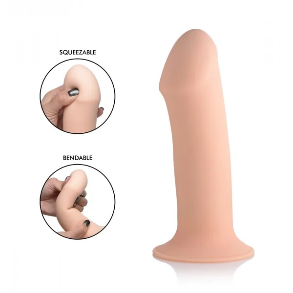 (D) SQUEEZE-IT SQUEEZABLE THIC PHALLIC DILDO- FLESH