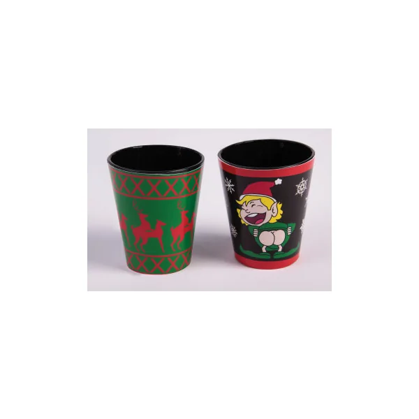 (D) X-MAS SHOT GLASSES 4 PC