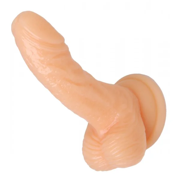 (D)(BULK) SILICONE CURVY 4 SUCTION CUP DILDO FLESH “